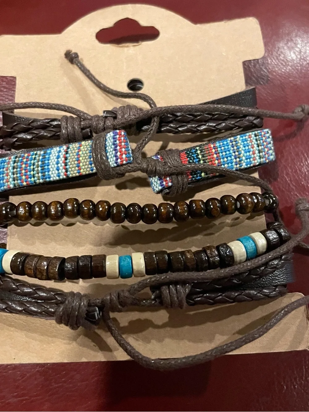 NEW Multi-Strand Brown & Faux Turquoise Beaded Fashion Jewelry Bracelets - Picture 3 of 4